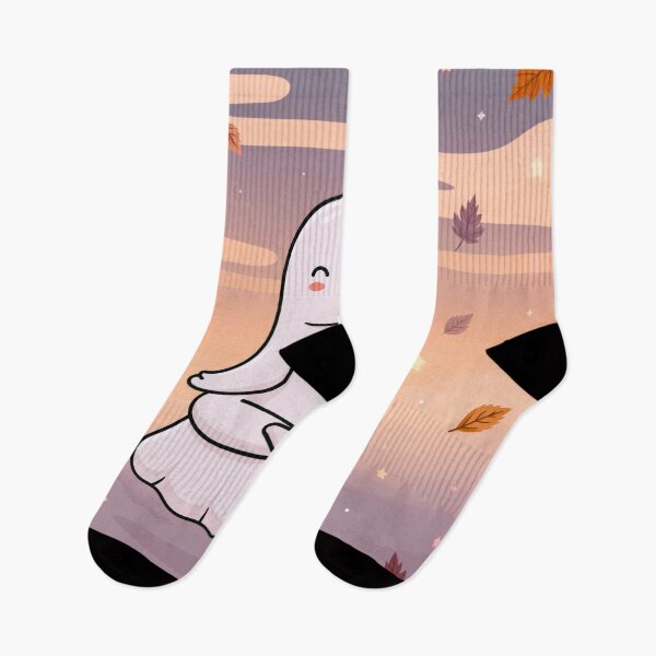 Item preview, Cozy Ghost Doing Yoga — Cute Halloween designed and sold by FrostyFrisby.
