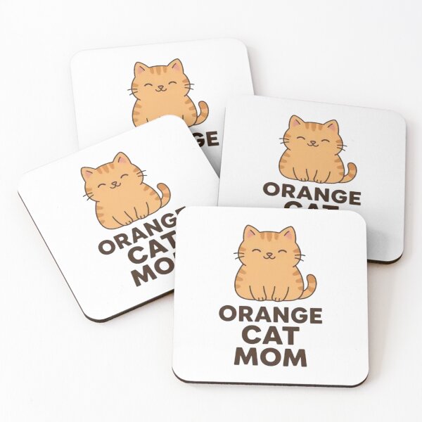 Item preview, Orange Cat Mom Cute Kawaii Kitten Lover Gift for Cat Moms Minimal Cartoon Design designed and sold by Charonde.