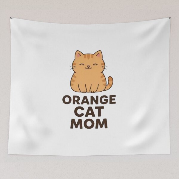 Item preview, Orange Cat Mom Cute Kawaii Kitten Lover Gift for Cat Moms Minimal Cartoon Design designed and sold by Charonde.