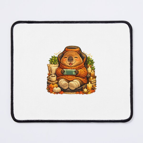 Item preview, Cozy Gamer Capybara | Cute Autumn Gaming Illustration designed and sold by Cozy Art for Cozy Souls.