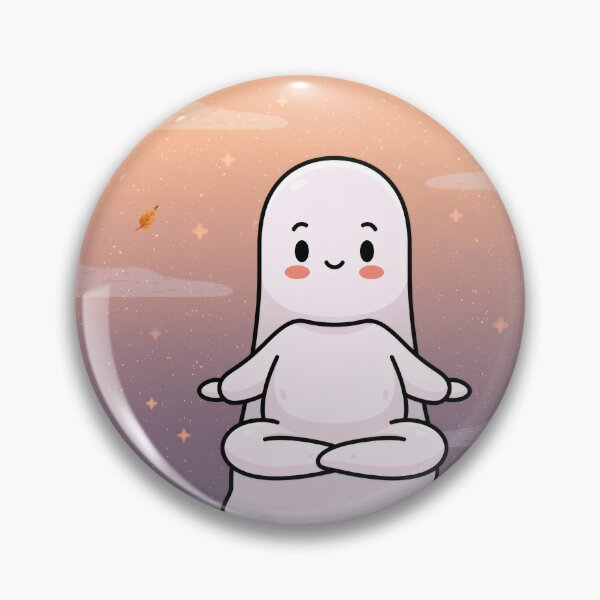 Item preview, Cozy Ghost Doing Yoga — Cute Halloween designed and sold by FrostyFrisby.