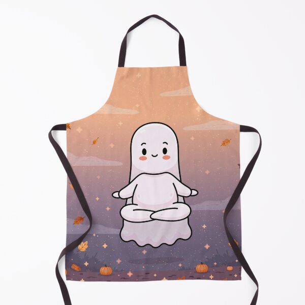 Item preview, Cozy Ghost Doing Yoga — Cute Halloween designed and sold by FrostyFrisby.