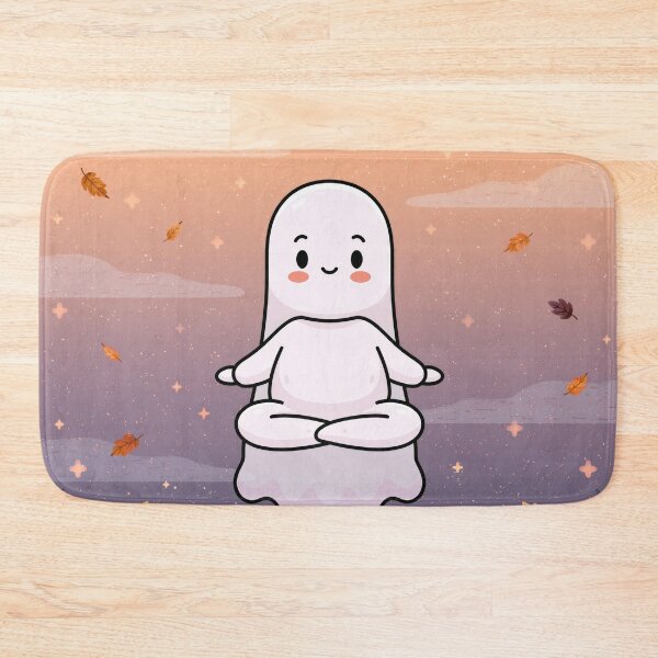 Item preview, Cozy Ghost Doing Yoga — Cute Halloween designed and sold by FrostyFrisby.