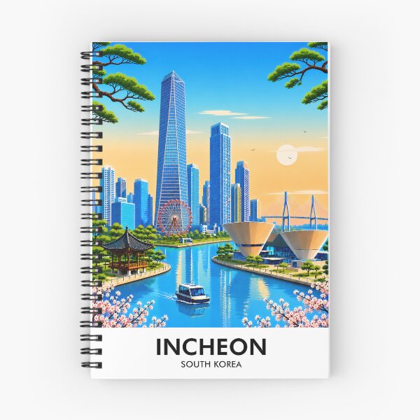 Item preview, Incheon Retro Travel Print designed and sold by HomeLivingCo.