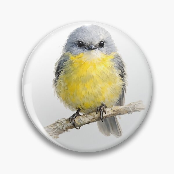 Artikelvorschau, Eastern Yellow Robin — Watercolour Bird Illustration entworfen und verkauft von Jaruart.