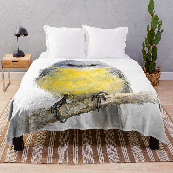 Artikelvorschau, Eastern Yellow Robin — Watercolour Bird Illustration entworfen und verkauft von Jaruart.