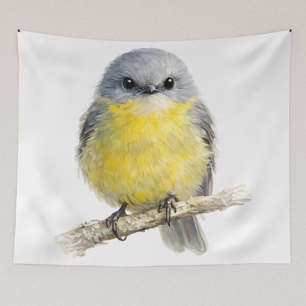 Item preview, Eastern Yellow Robin — Watercolour Bird Illustration designed and sold by Jaruart.