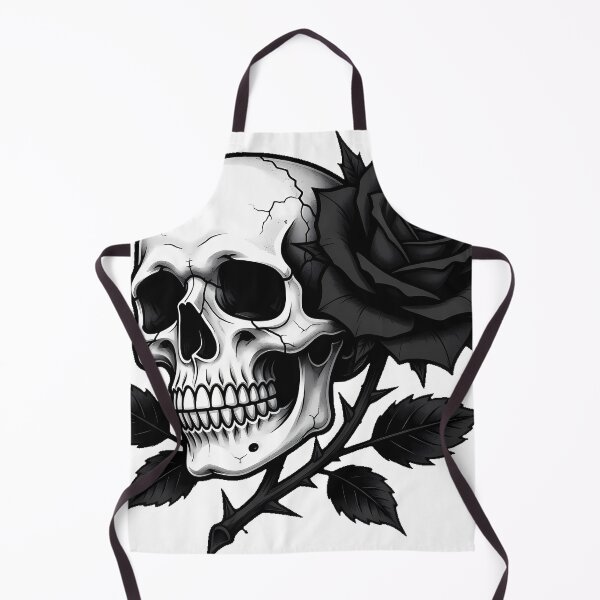 Item preview, Skull and Black Rose Tattoo Flash designed and sold by IllumeInk.