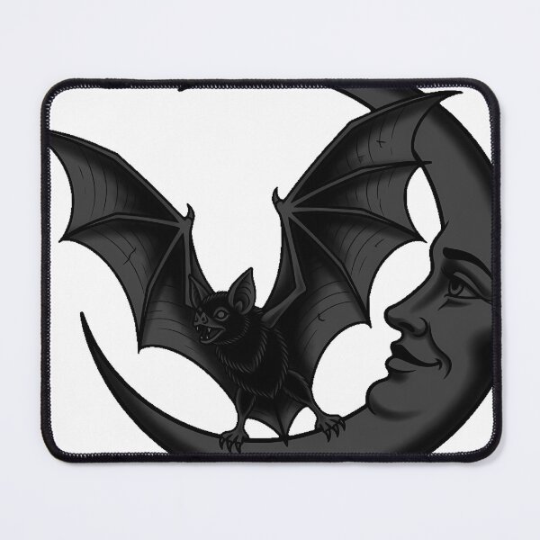 Item preview, Bat on Crescent Moon Tattoo Flash designed and sold by IllumeInk.