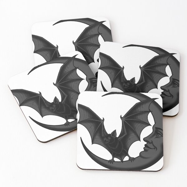 Item preview, Bat on Crescent Moon Tattoo Flash designed and sold by IllumeInk.