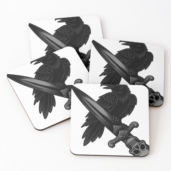 Item preview, Raven with Dagger Tattoo Flash designed and sold by IllumeInk.