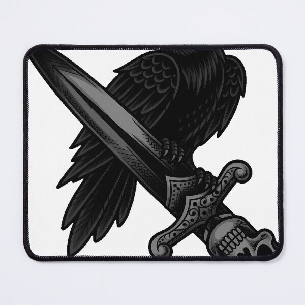 Item preview, Raven with Dagger Tattoo Flash designed and sold by IllumeInk.