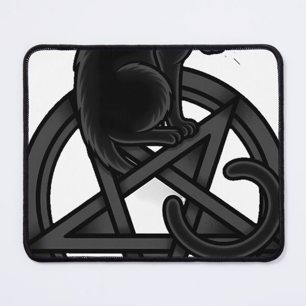 Item preview, Black Cat with Pentagram Tattoo Flash designed and sold by IllumeInk.