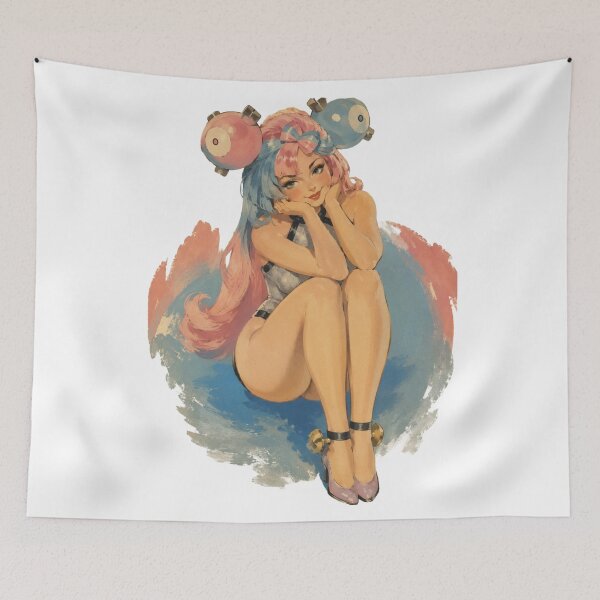 Item preview, Pastel Anime Pin Up Girl | Cute Original Retro Illustration designed and sold by Cosplayvintage.