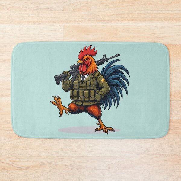 Item preview, Badass Marching Rooster Soldier Tactical Dress Uniform Art designed and sold by BreezifyDesignStudio.