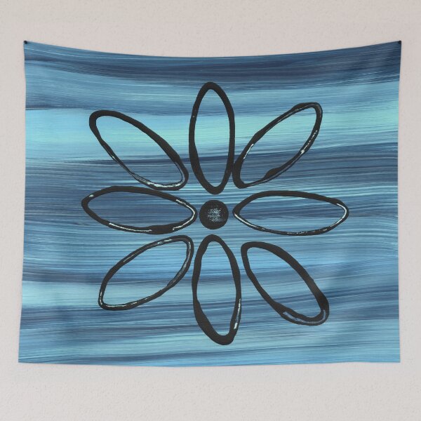 Item preview, Black Petal on Blue Background designed and sold by Kristy Carpenter.
