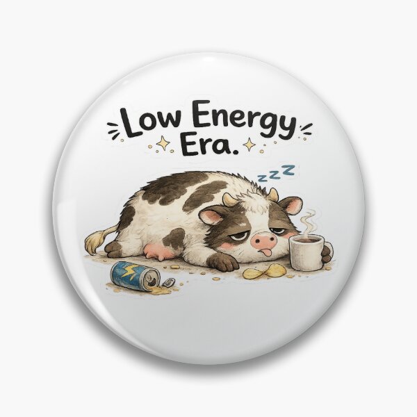 Item preview, Low Energy Era Cow Sticker | Funny Tired Cow Meme designed and sold by Doodle ⭐⭐⭐⭐⭐.