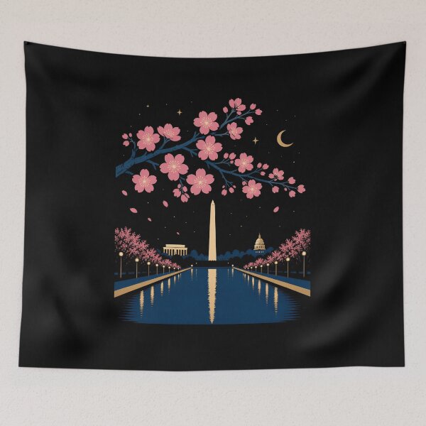 Item preview, Washington DC: Cherry Blossom Moon over the Mall designed and sold by Fenay Designs.