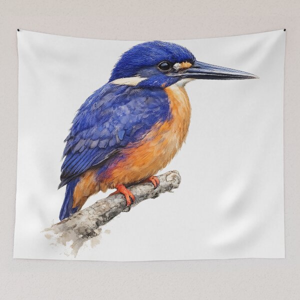 Item preview, Azure Kingfisher Watercolour Art designed and sold by Jaruart.