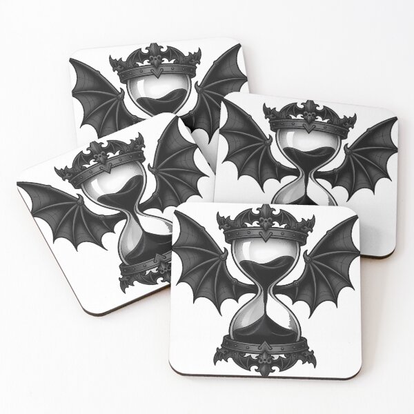 Item preview, Hourglass with Bat Wings Tattoo Flash designed and sold by IllumeInk.