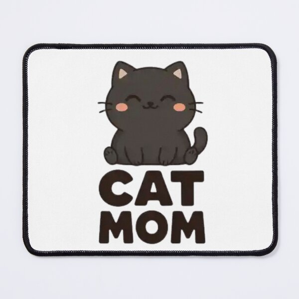Item preview, Black Cat Mom Cute Kawaii Kitten Lover Gift Minimalist Cartoon Cat Design designed and sold by Charonde.