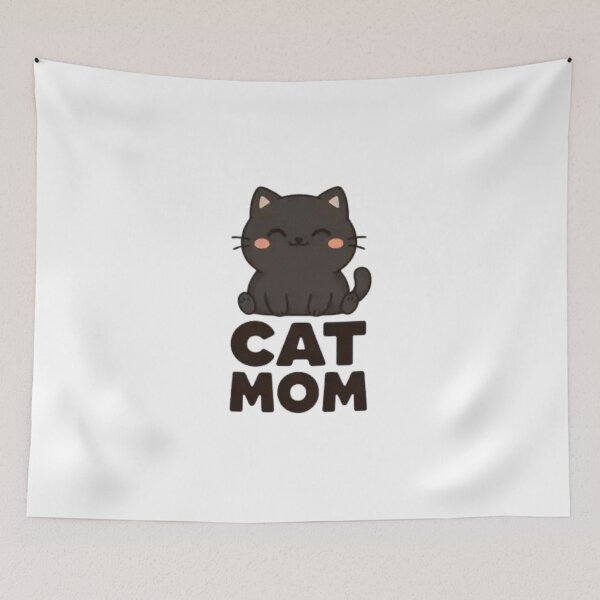 Item preview, Black Cat Mom Cute Kawaii Kitten Lover Gift Minimalist Cartoon Cat Design designed and sold by Charonde.