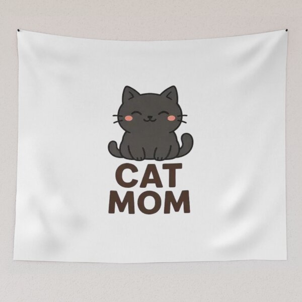 Item preview, Cute Black Cat Mom Kawaii Kitty Lover Minimalist Feline Gift Illustration designed and sold by Charonde.