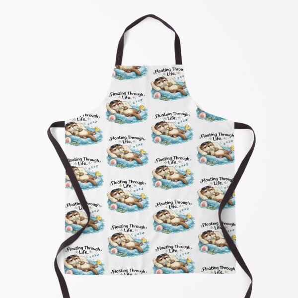Item preview, Floating Through Life Otter Sticker | Cute Summer Otter Meme designed and sold by Doodle ⭐⭐⭐⭐⭐.