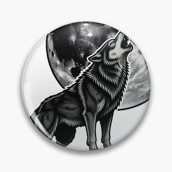 Item preview, Howling Wolf Moon Tattoo Flash designed and sold by IllumeInk.