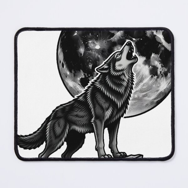 Item preview, Howling Wolf Moon Tattoo Flash designed and sold by IllumeInk.