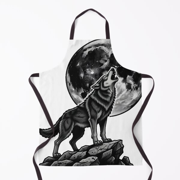 Item preview, Howling Wolf Moon Tattoo Flash designed and sold by IllumeInk.