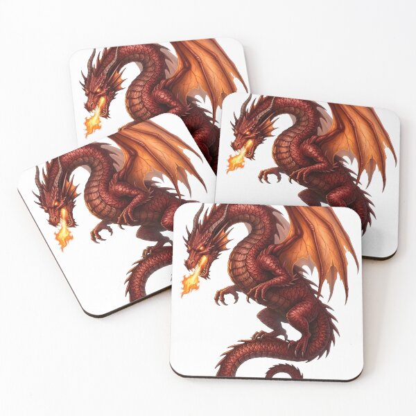Item preview, Majestic Red Fire Dragon Fantasy Art designed and sold by DragonSerpent Ink.