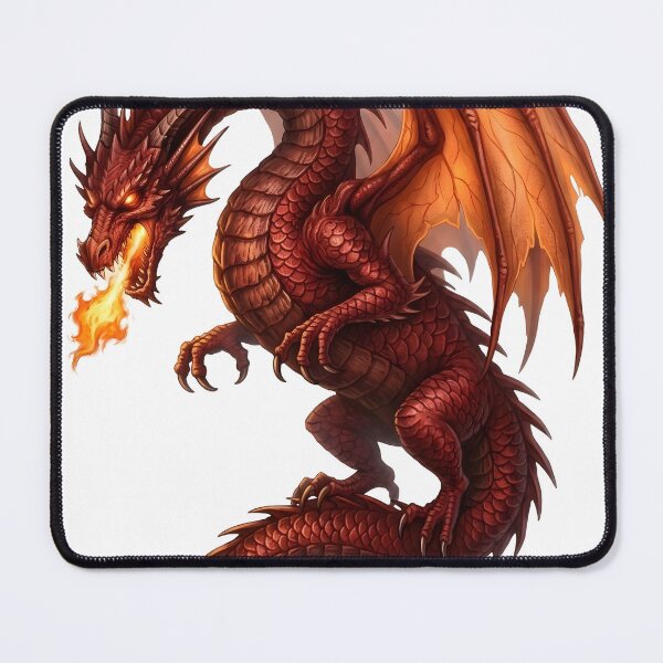 Item preview, Majestic Red Fire Dragon Fantasy Art designed and sold by DragonSerpent Ink.