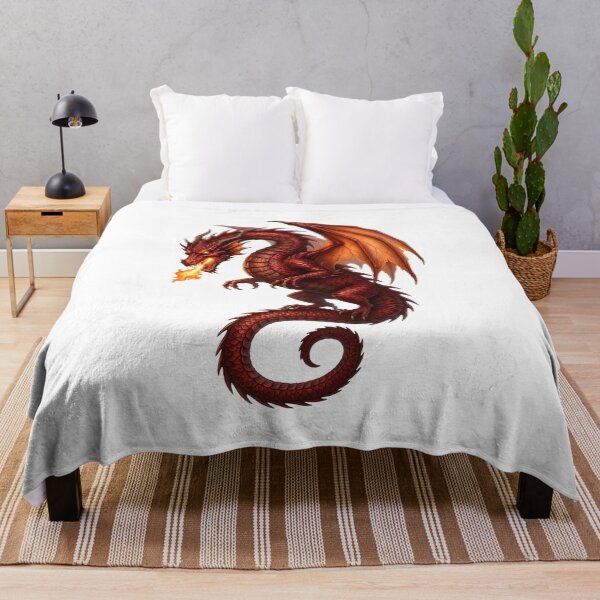 Item preview, Majestic Red Fire Dragon Fantasy Art designed and sold by DragonSerpent Ink.
