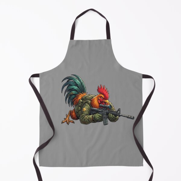 Item preview, Badass Sniper Rooster Soldier Prone Shooting Combat Chicken designed and sold by BreezifyDesignStudio.