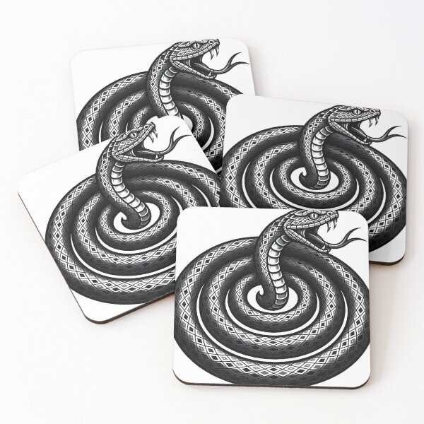 Item preview, Coiled Serpent Tattoo Flash designed and sold by IllumeInk.