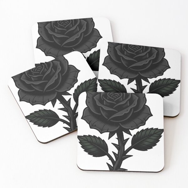 Item preview, Blooming Black Rose Tattoo Flash designed and sold by IllumeInk.