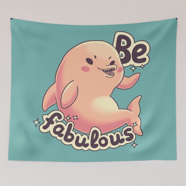 Item preview, Be Fabulous, pink river dolphin, unique animals designed and sold by Geekydog.