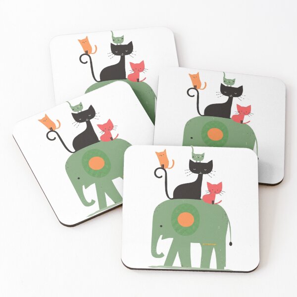 Item preview, Elephant & Cats Art Print | Boho Nursery Wall  designed and sold by crystalar95.