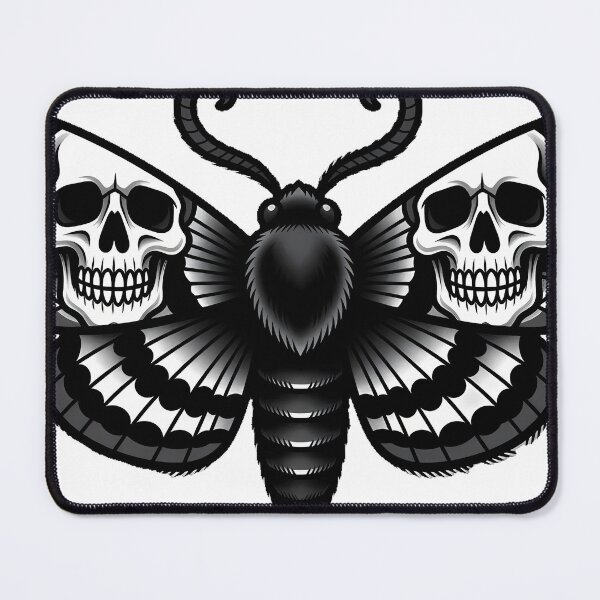 Item preview, Moth with Skull Wings Tattoo Flash designed and sold by IllumeInk.