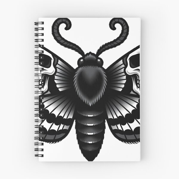 Item preview, Moth with Skull Wings Tattoo Flash designed and sold by IllumeInk.