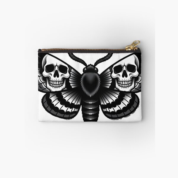 Item preview, Moth with Skull Wings Tattoo Flash designed and sold by IllumeInk.