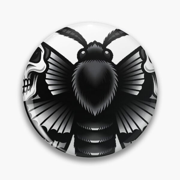 Item preview, Moth with Skull Wings Tattoo Flash designed and sold by IllumeInk.