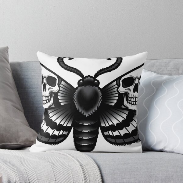 Item preview, Moth with Skull Wings Tattoo Flash designed and sold by IllumeInk.