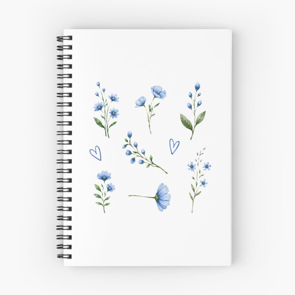 Item preview, Kawaii Blue Flowers Set  designed and sold by madebyjulia7.