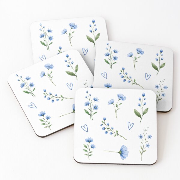 Item preview, Kawaii Blue Flowers Set  designed and sold by madebyjulia7.