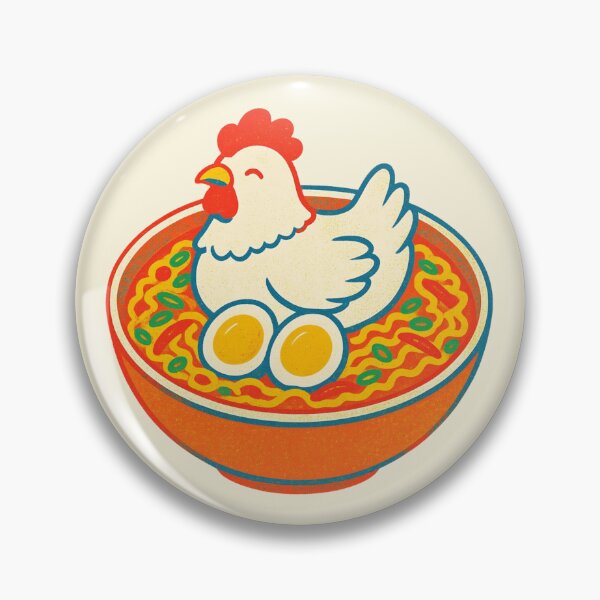 Item preview, Cute Chicken Ramen | Kawaii Noodle Bowl with Egg | Funny Food Illustration designed and sold by Eathusiast.