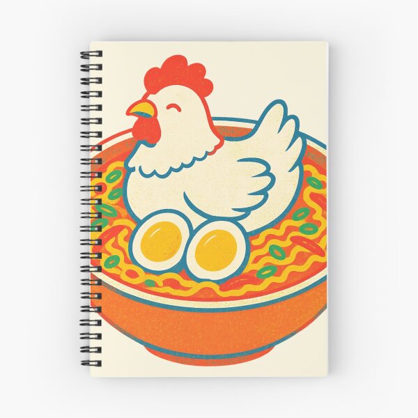 Item preview, Cute Chicken Ramen | Kawaii Noodle Bowl with Egg | Funny Food Illustration designed and sold by Eathusiast.