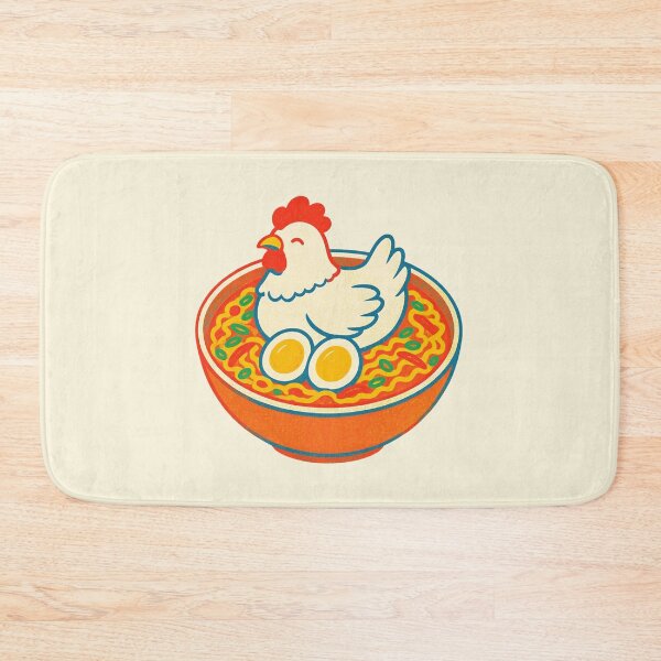Item preview, Cute Chicken Ramen | Kawaii Noodle Bowl with Egg | Funny Food Illustration designed and sold by Eathusiast.