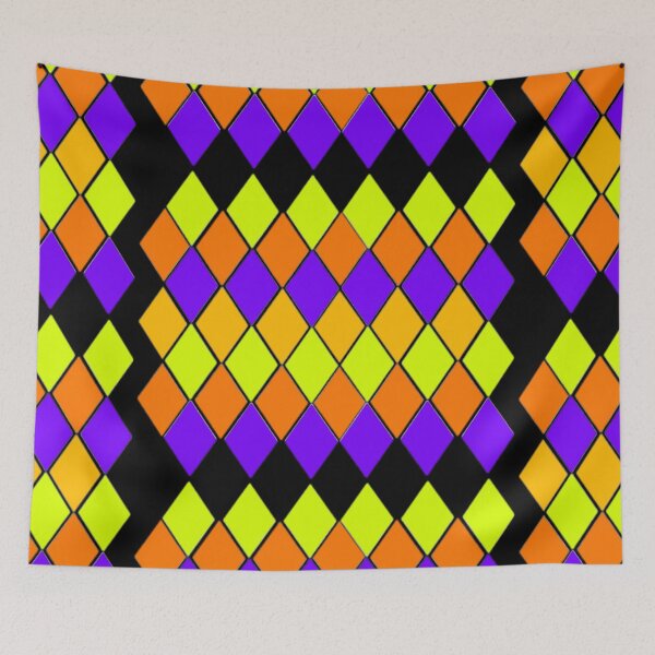 Item preview, Halloween colors diamond pattern  designed and sold by Artistkhg.